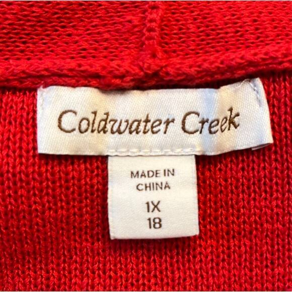 Coldwater Creek Sweater Womens Sz 1X Red Knit Oversized Long Sleeve Pullover - Picture 7 of 9